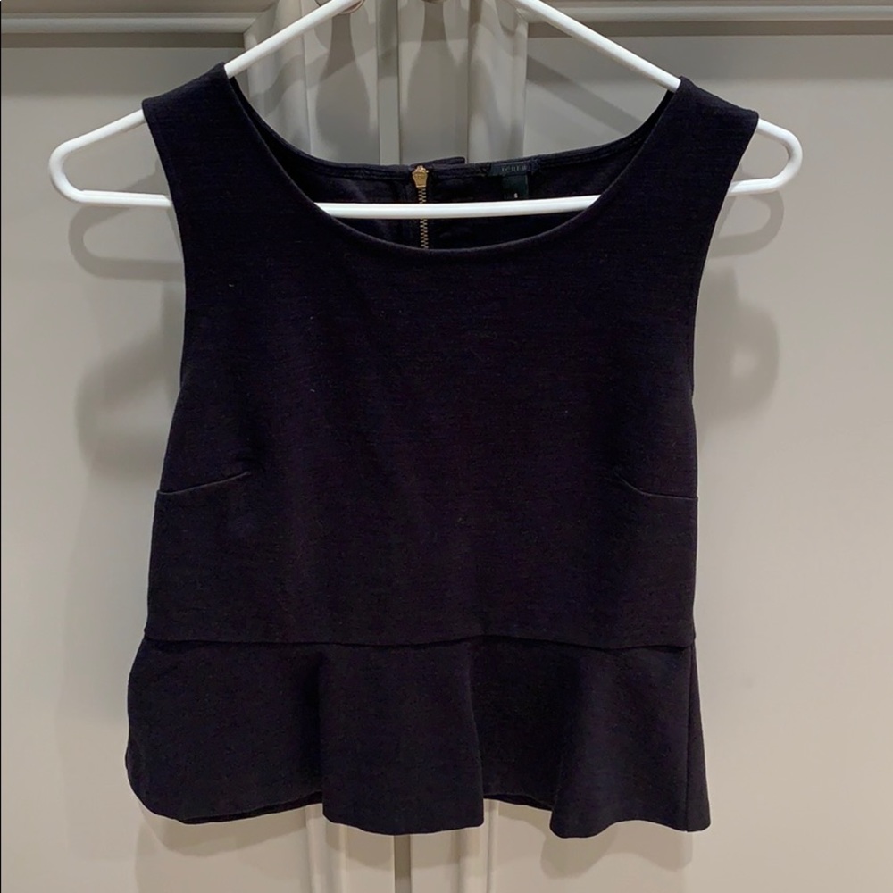 Brand new J. crew black peplum top